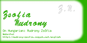 zsofia mudrony business card
