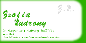 zsofia mudrony business card